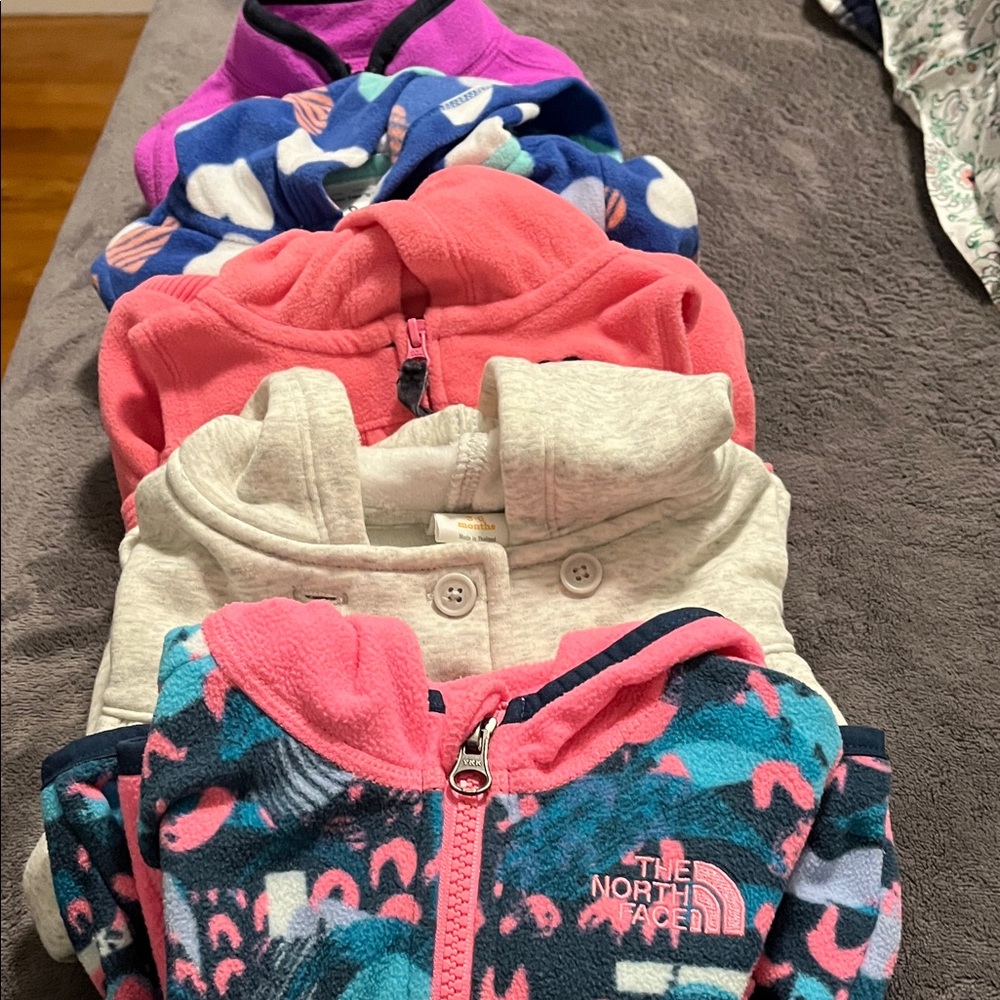 The North Face and more lot of 5 hoodies 3-9 months